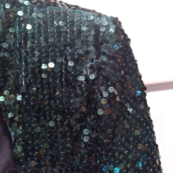 Donna Morgan green sequin mini dress NWOT - Picture 5 of 8